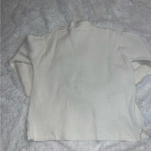 St. John's Bay White Women's Sweater 1/4 Zip Corded XL Extra Large Pullover - Picture 3 of 3